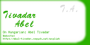 tivadar abel business card